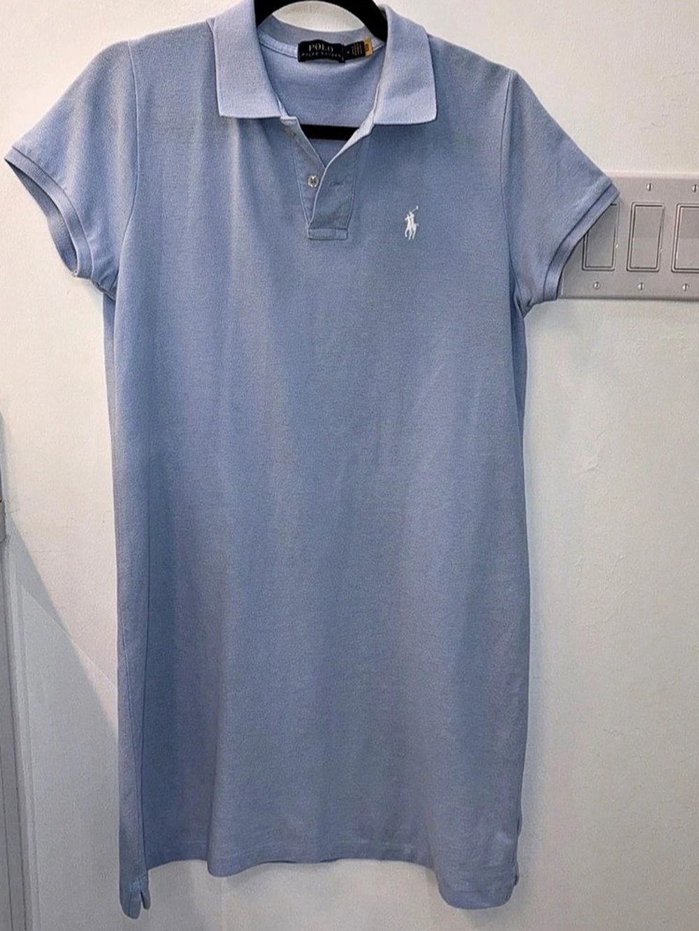 Polo Ralph Lauren Cotton Mesh Polo Dress Blue Medium